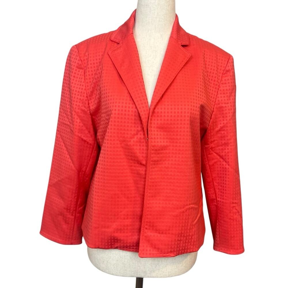 Vintage J'envie NY Coral Blazer sz 10 Classic Spring Summer Jacket Open Front